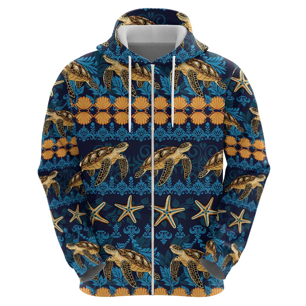 Hawaii Turtles Starfish Unique Pattern Hoodie - Polynesian Pride