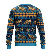 Hawaii Turtles Starfish Unique Pattern Ugly Christmas Sweater - Polynesian Pride