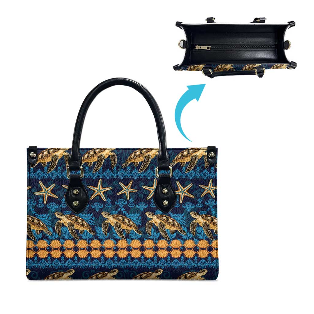 Hawaii Turtles Starfish Unique Pattern Leather Bag - Polynesian Pride