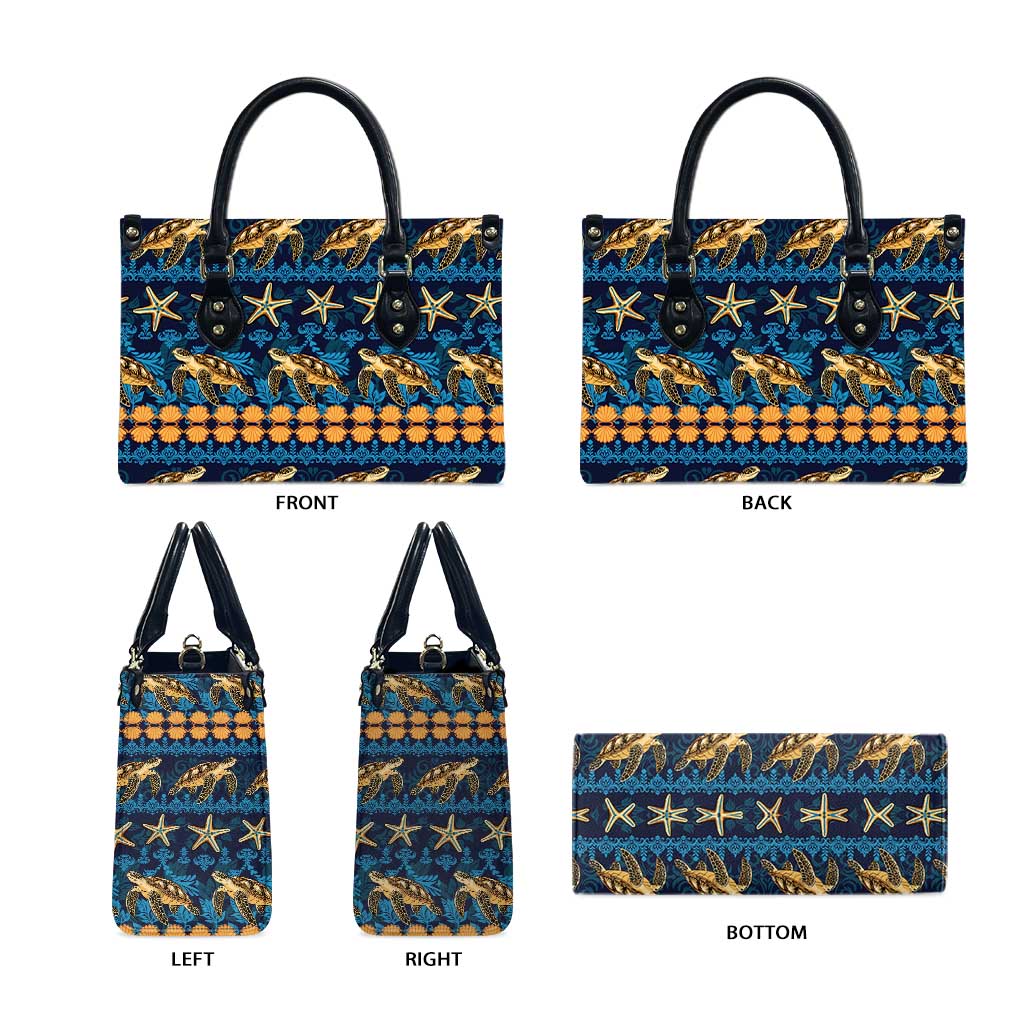 Hawaii Turtles Starfish Unique Pattern Leather Bag - Polynesian Pride