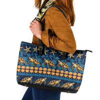 Hawaii Turtles Starfish Unique Pattern Leather Tote Bag - Polynesian Pride