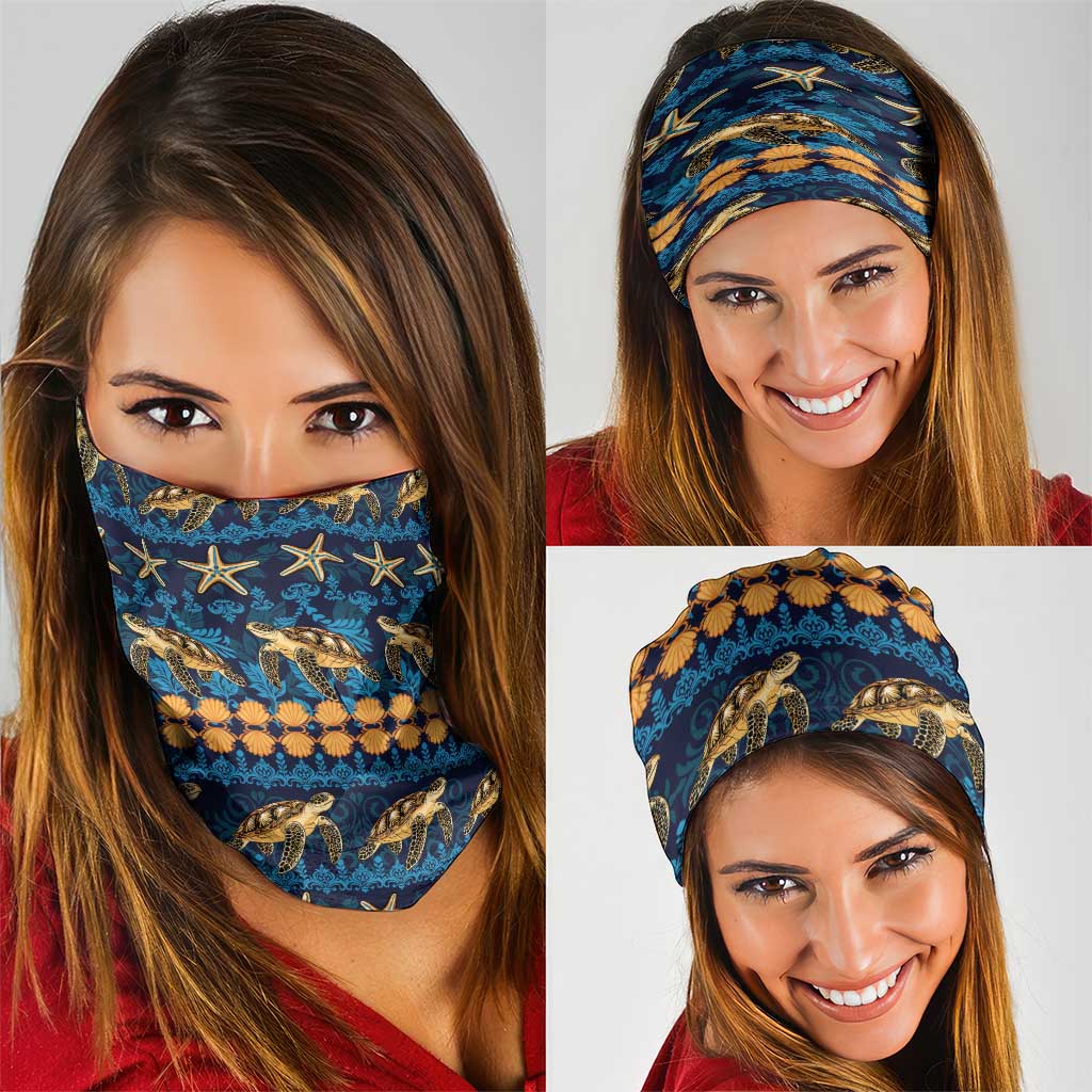 Hawaii Turtles Starfish Unique Pattern Neck Gaiter - Polynesian Pride