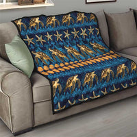 Hawaii Turtles Starfish Unique Pattern Quilt - Polynesian Pride