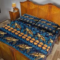 Hawaii Turtles Starfish Unique Pattern Quilt Bed Set - Polynesian Pride