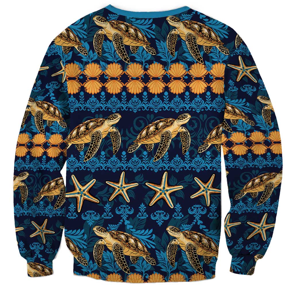 Hawaii Turtles Starfish Unique Pattern Sweatshirt - Polynesian Pride