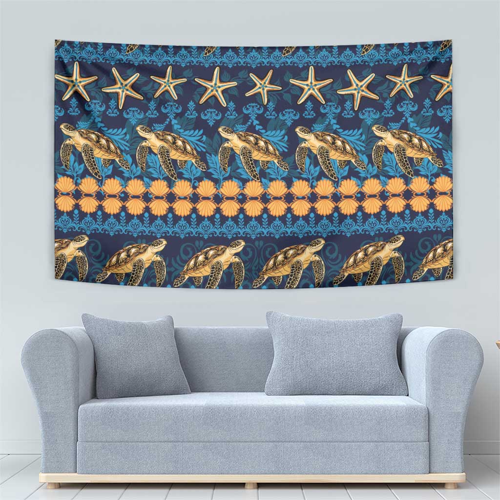 Hawaii Turtles Starfish Unique Pattern Tapestry - Polynesian Pride