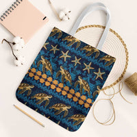 Hawaii Turtles Starfish Unique Pattern Tote Bag - Polynesian Pride