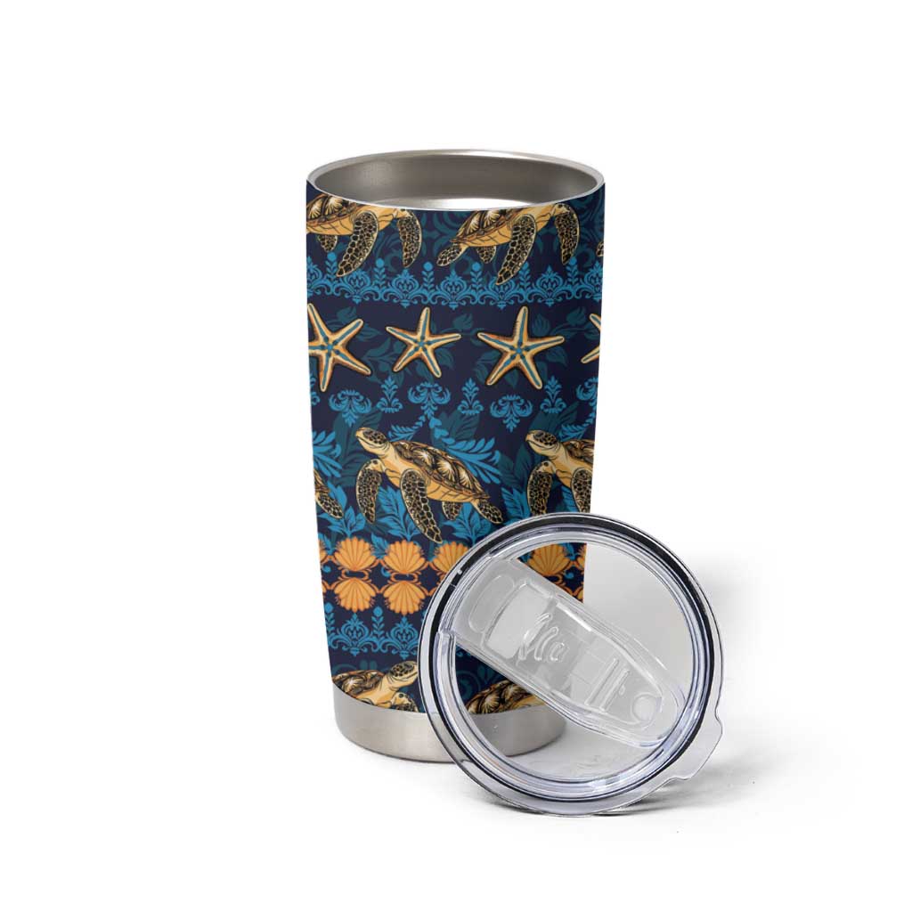 Hawaii Turtles Starfish Unique Pattern Tumbler Cup - Polynesian Pride