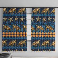 Hawaii Turtles Starfish Unique Pattern Window Curtain - Polynesian Pride