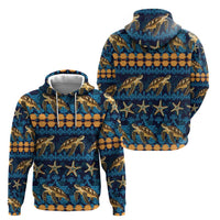 Hawaii Turtles Starfish Unique Pattern Zip Hoodie - Polynesian Pride