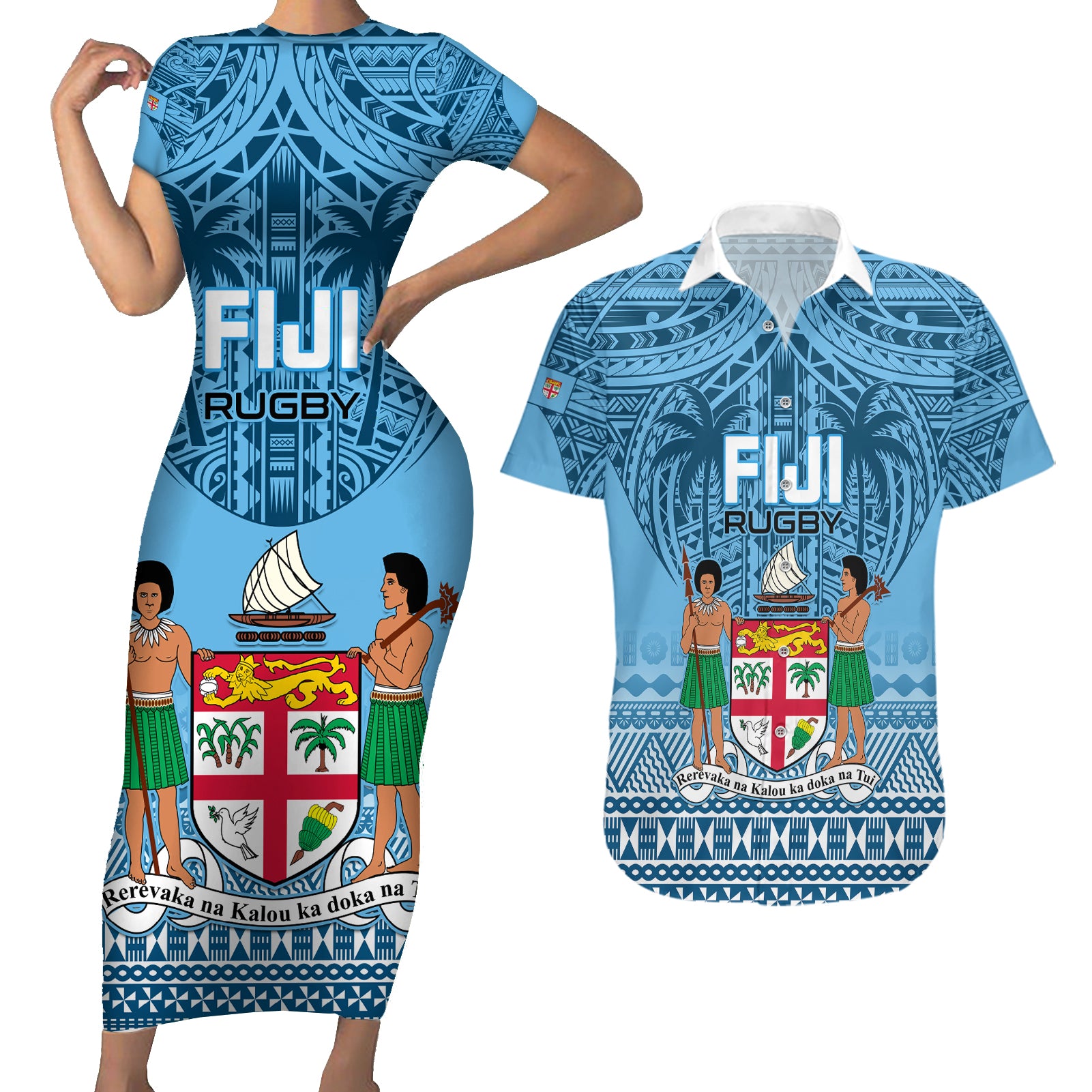 fiji-rugby-couples-matching-short-sleeve-bodycon-dress-and-hawaiian-shirt-fijian-go-2023-world-cup