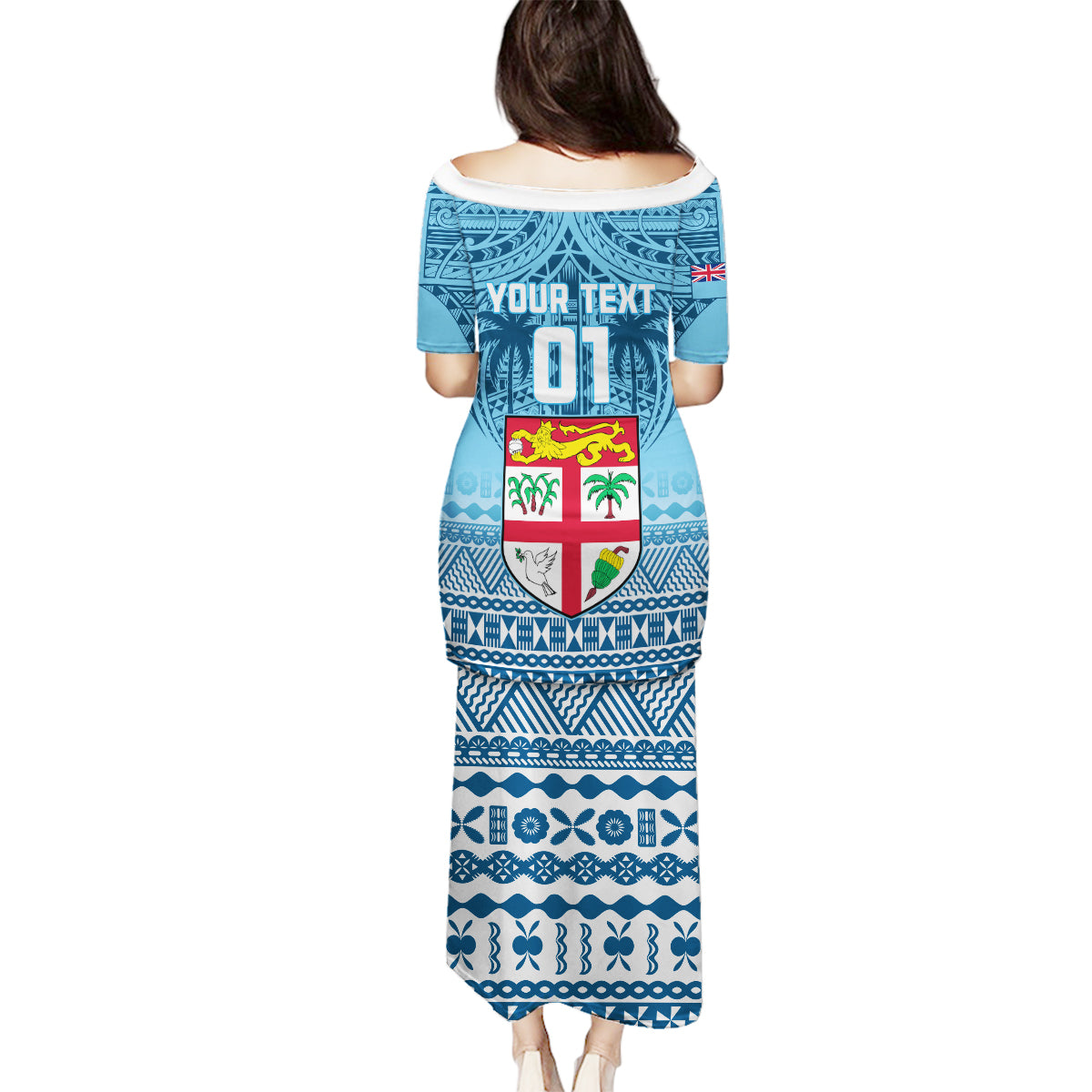 Custom Fiji Rugby Family Matching Puletasi Dress and Hawaiian Shirt Fijian Go 2023 World Cup LT01 - Polynesian Pride