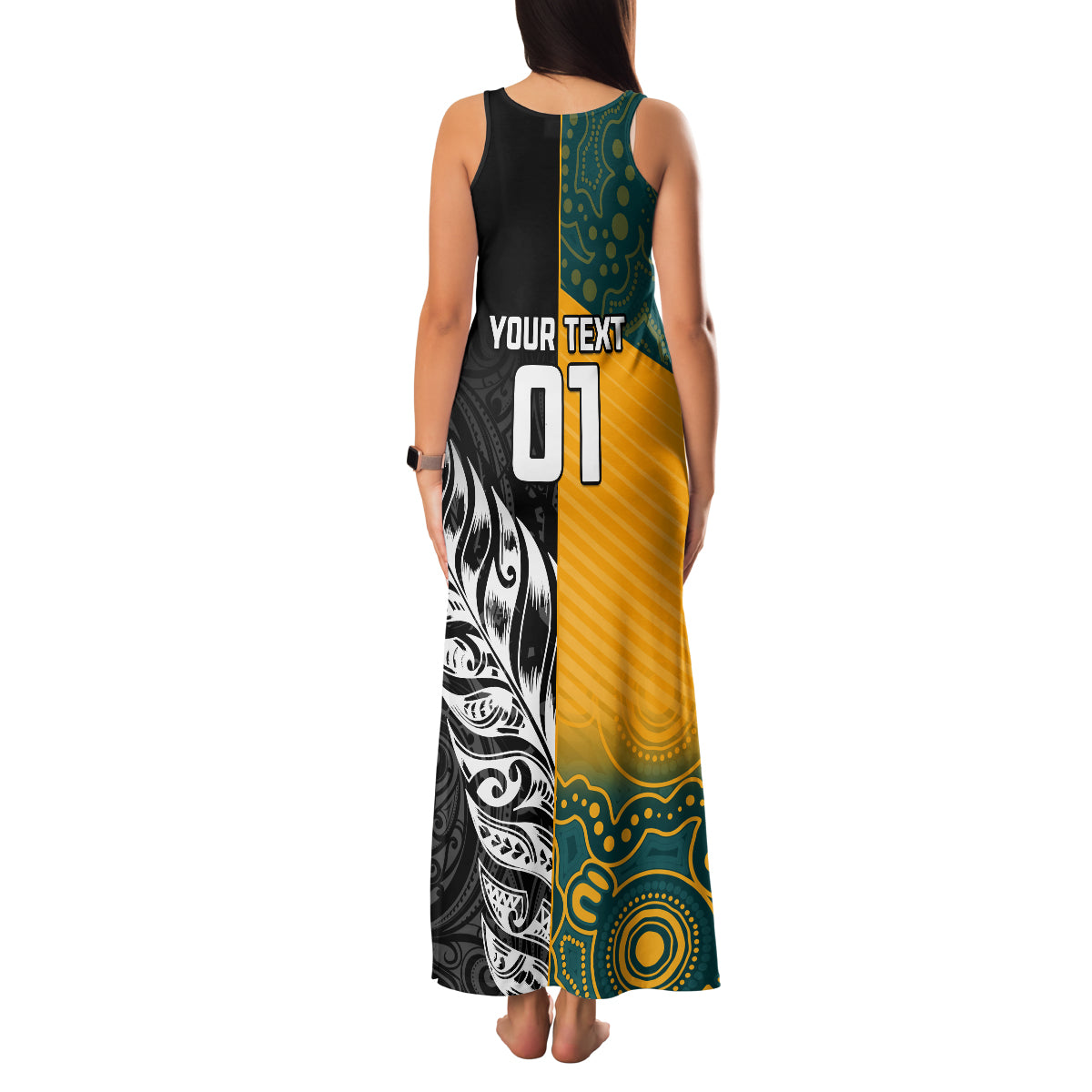 custom-new-zealand-and-ausrtralia-rugby-family-matching-tank-maxi-dress-and-hawaiian-shirt-wallabies-kiwi-silver-fern-2023-world-cup