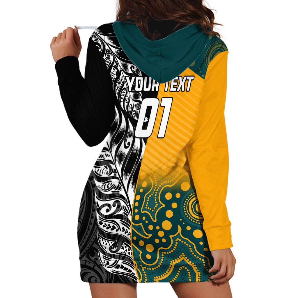 Custom New Zealand And Australia Rugby Hoodie Dress Wallabies Kiwi Silver Fern 2023 World Cup LT01 - Polynesian Pride