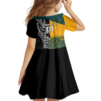 Custom New Zealand And Australia Rugby Kid Short Sleeve Dress Wallabies Kiwi Silver Fern 2023 World Cup LT01 - Polynesian Pride
