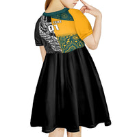 Custom New Zealand And Australia Rugby Kid Short Sleeve Dress Wallabies Kiwi Silver Fern 2023 World Cup LT01 - Polynesian Pride