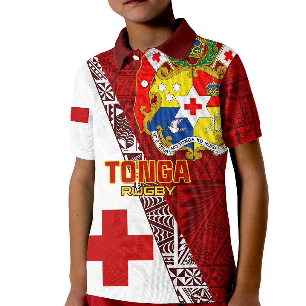 Tonga Rugby Kid Polo Shirt Tongan Go 2023 World Cup LT01 Kid Red - Polynesian Pride