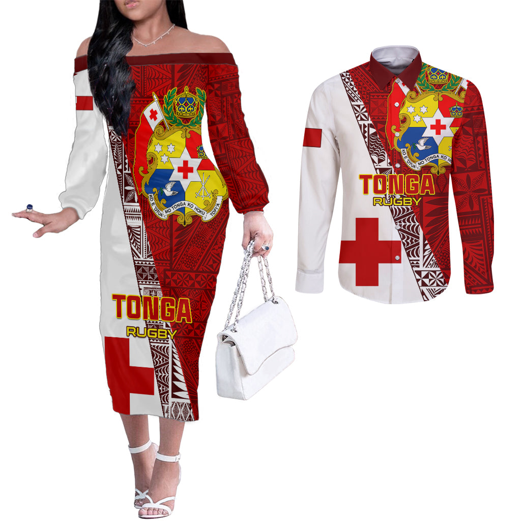 custom-tonga-rugby-couples-matching-off-the-shoulder-long-sleeve-dress-and-long-sleeve-button-shirts-tongan-go-2023-world-cup