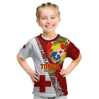 Custom Tonga Rugby Kid T Shirt Tongan Go 2023 World Cup LT01 Red - Polynesian Pride