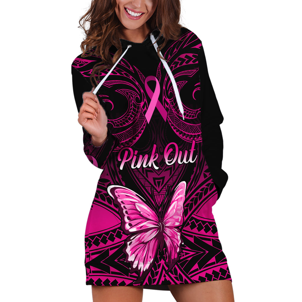 personalised-pink-out-hoodie-dress-breast-cancer-awareness-polynesian-pattern-black-version