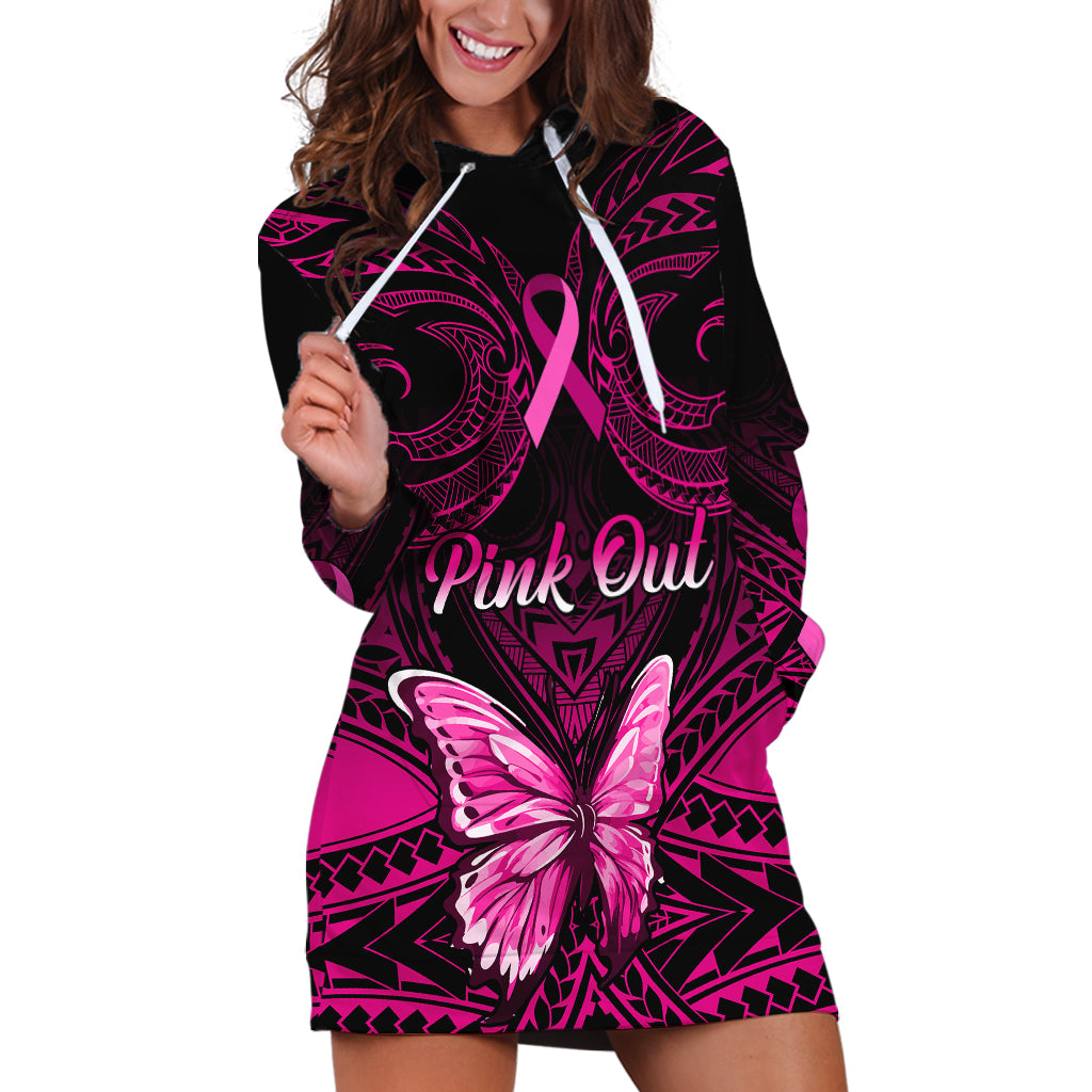 personalised-pink-out-hoodie-dress-breast-cancer-awareness-polynesian-pattern-black-version