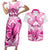 personalised-pink-out-couples-matching-short-sleeve-bodycon-dress-and-hawaiian-shirt-breast-cancer-awareness-polynesian-pattern-white-version