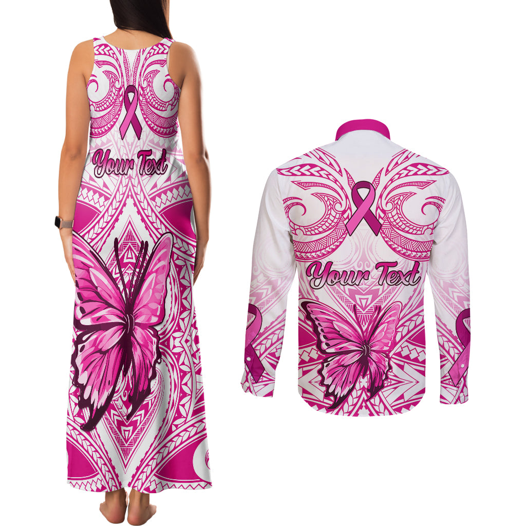 personalised-pink-out-couples-matching-tank-maxi-dress-and-long-sleeve-button-shirts-breast-cancer-awareness-polynesian-pattern-white-version
