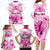 personalised-pink-out-family-matching-long-sleeve-bodycon-dress-and-hawaiian-shirt-breast-cancer-awareness-polynesian-pattern-white-version
