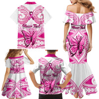personalised-pink-out-family-matching-mermaid-dress-and-hawaiian-shirt-breast-cancer-awareness-polynesian-pattern-white-version