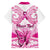 personalised-pink-out-family-matching-off-shoulder-short-dress-and-hawaiian-shirt-breast-cancer-awareness-polynesian-pattern-white-version