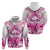 Personalised Pink Out Hoodie Breast Cancer Awareness Polynesian Pattern White Version LT01 - Polynesian Pride