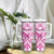 Personalised Pink Out Tumbler With Handle Breast Cancer Awareness Polynesian Pattern White Version