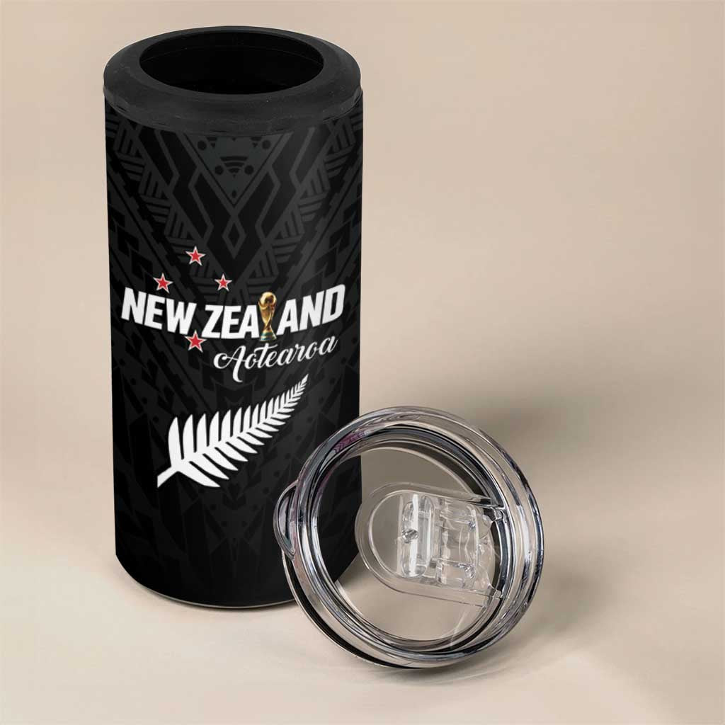 Custom Football New Zealand 4 in 1 Can Cooler Tumbler Aotearoa United Black Version LT01 - Polynesian Pride