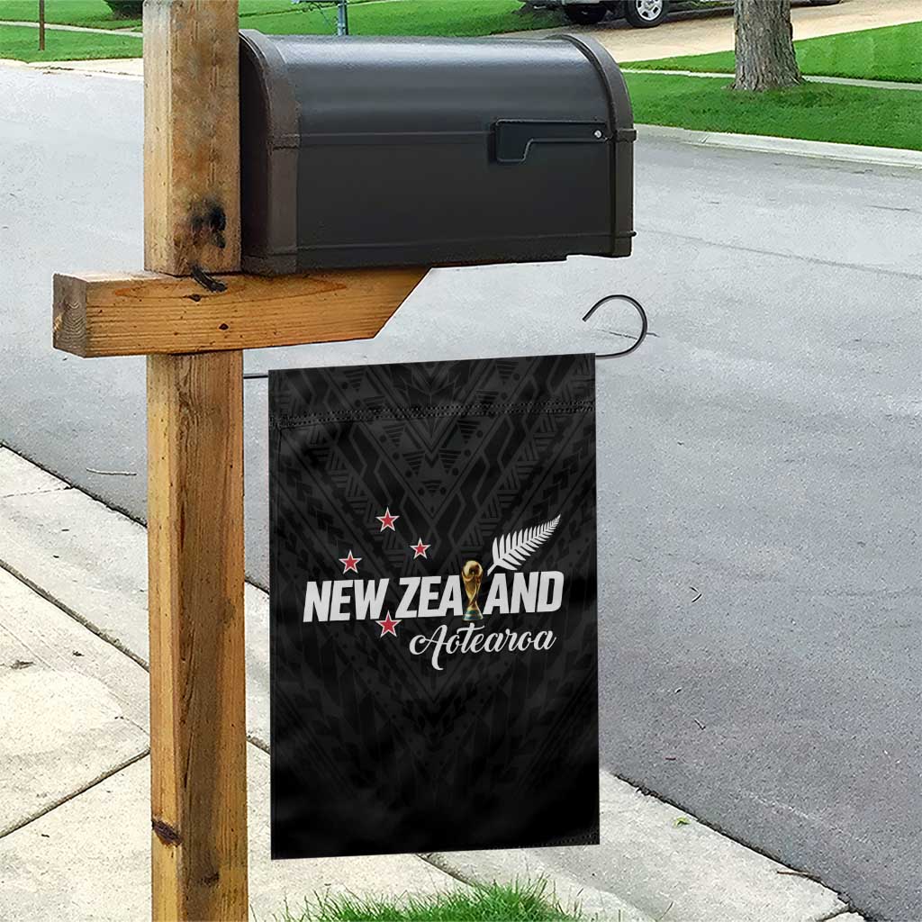 Football New Zealand Garden Flag Aotearoa United Black Version - Polynesian Pride