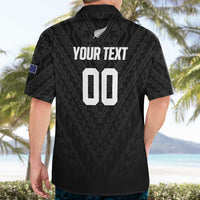 Custom Football New Zealand Hawaiian Shirt Aotearoa United Black Version - Polynesian Pride