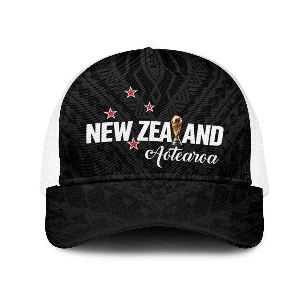 Football New Zealand Mesh Trucker Cap Aotearoa United Black Version - Polynesian Pride