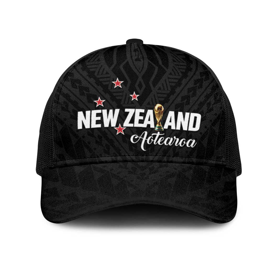 Football New Zealand Mesh Trucker Cap Aotearoa United Black Version - Polynesian Pride