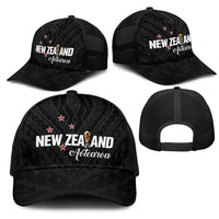 Football New Zealand Mesh Trucker Cap Aotearoa United Black Version - Polynesian Pride