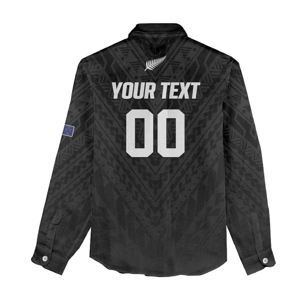 Custom Football New Zealand Women Casual Shirt Aotearoa United Black Version LT01 - Polynesian Pride