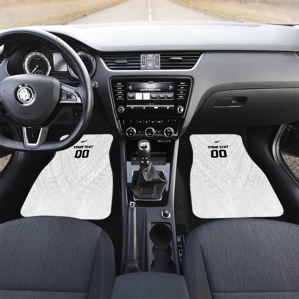 Custom Football New Zealand Car Mats Aotearoa United White Version - Polynesian Pride