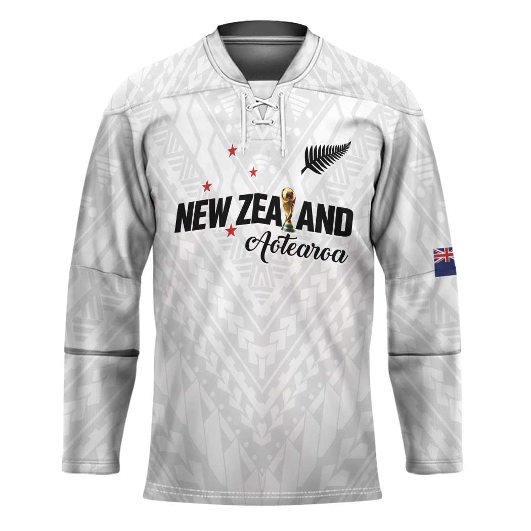 Custom Football New Zealand Hockey Jersey Aotearoa United White Version - Polynesian Pride