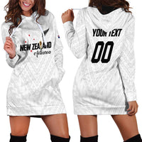 Custom Football New Zealand Hoodie Dress Aotearoa United White Version LT01 - Polynesian Pride