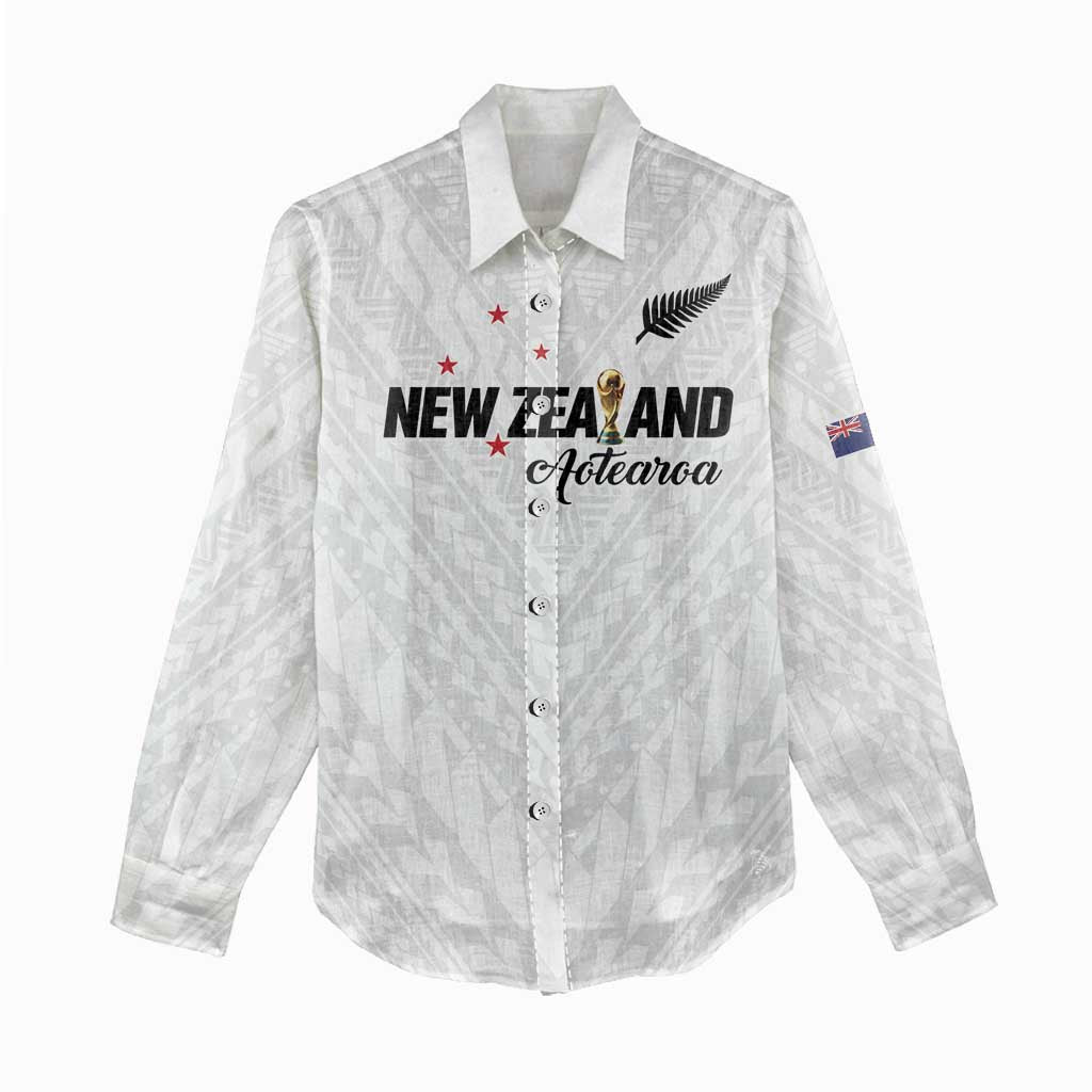 Custom Football New Zealand Women Casual Shirt Aotearoa United White Version LT01 - Polynesian Pride
