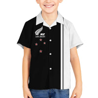 Personalised New Zealand 2025 Archery Basic Family Matching Off The Shoulder Long Sleeve Dress and Hawaiian Shirt Archery NZ