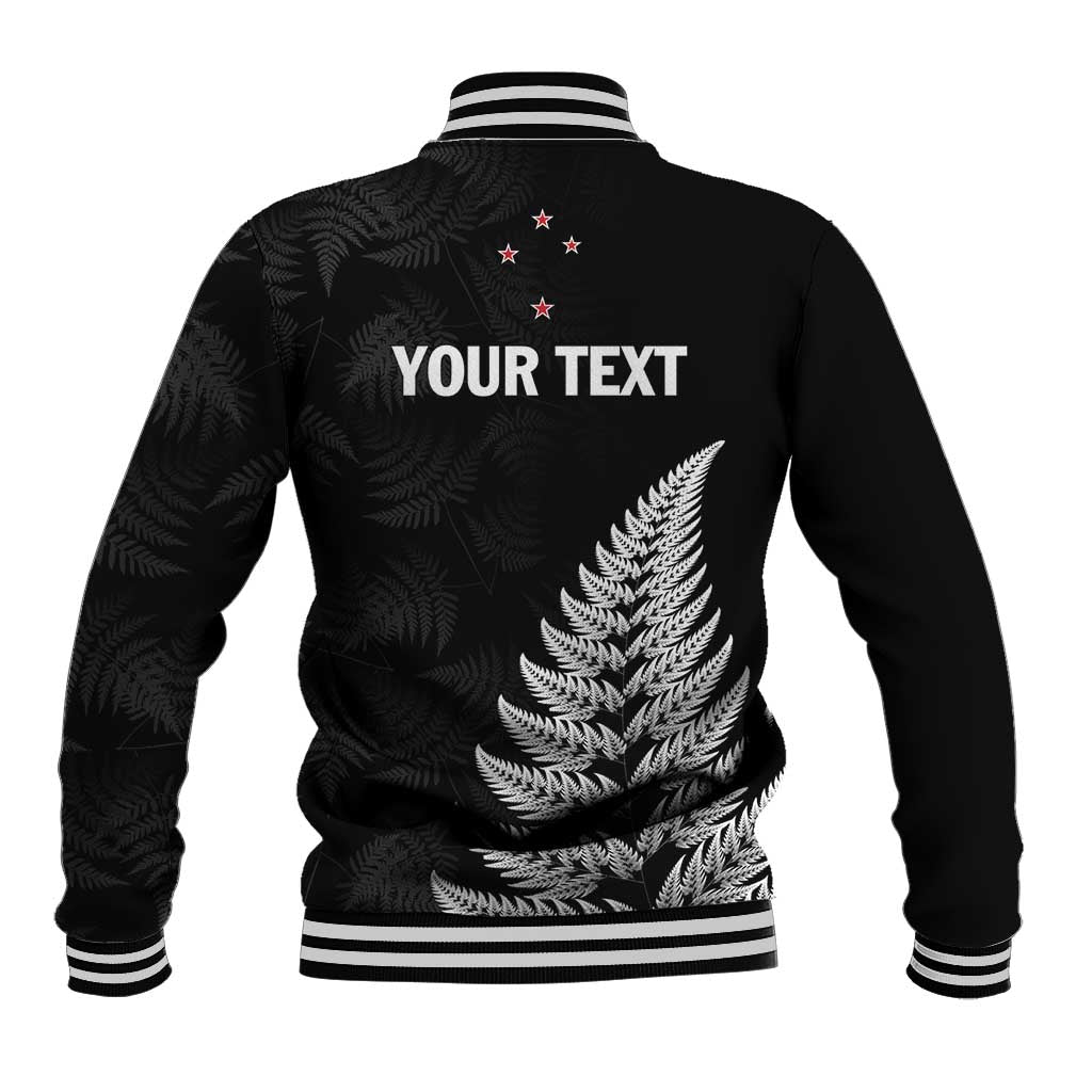 Personalised New Zealand 2025 Archery Baseball Jacket Aotearoa Silver Arrows Black