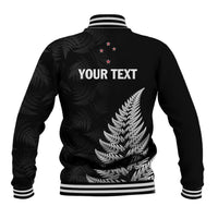 Personalised New Zealand 2025 Archery Baseball Jacket Aotearoa Silver Arrows Black