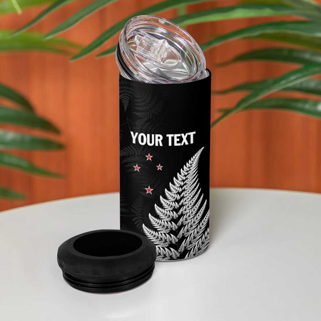 Personalised New Zealand 2025 Archery 4 in 1 Can Cooler Tumbler Aotearoa Silver Arrows Black