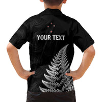 Personalised New Zealand 2025 Archery Family Matching Off The Shoulder Long Sleeve Dress and Hawaiian Shirt Aotearoa Silver Arrows Black LT01 - Polynesian Pride