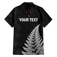 Personalised New Zealand 2025 Archery Family Matching Off Shoulder Short Dress and Hawaiian Shirt Aotearoa Silver Arrows Black LT01 - Polynesian Pride