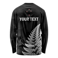 Personalised New Zealand 2025 Archery Long Sleeve Shirt Aotearoa Silver Arrows Black